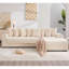 Canapé modulaire en L 110,75 po, canapé modulaire en velours côtelé, avec repose-pieds mobile, porte-gobelets, 8 coussins décoratifs, poche latérale, déplier dans un lit-1769604755