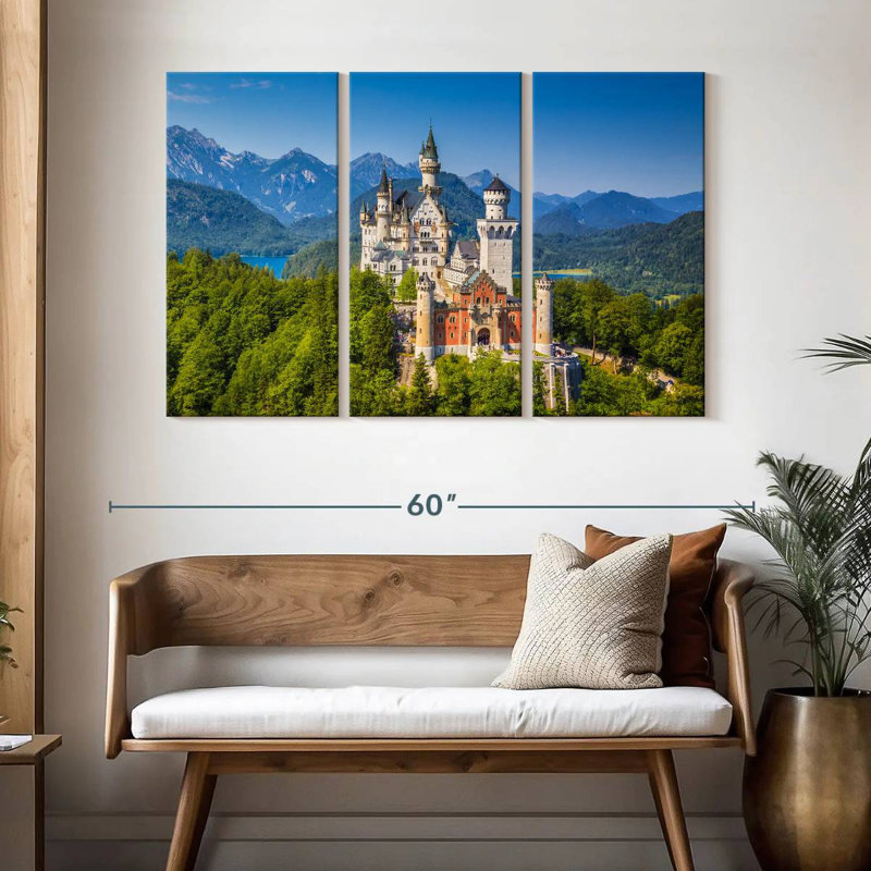 Lilie, château allemand de Neuschwanstein, H 32 po x l 50 po