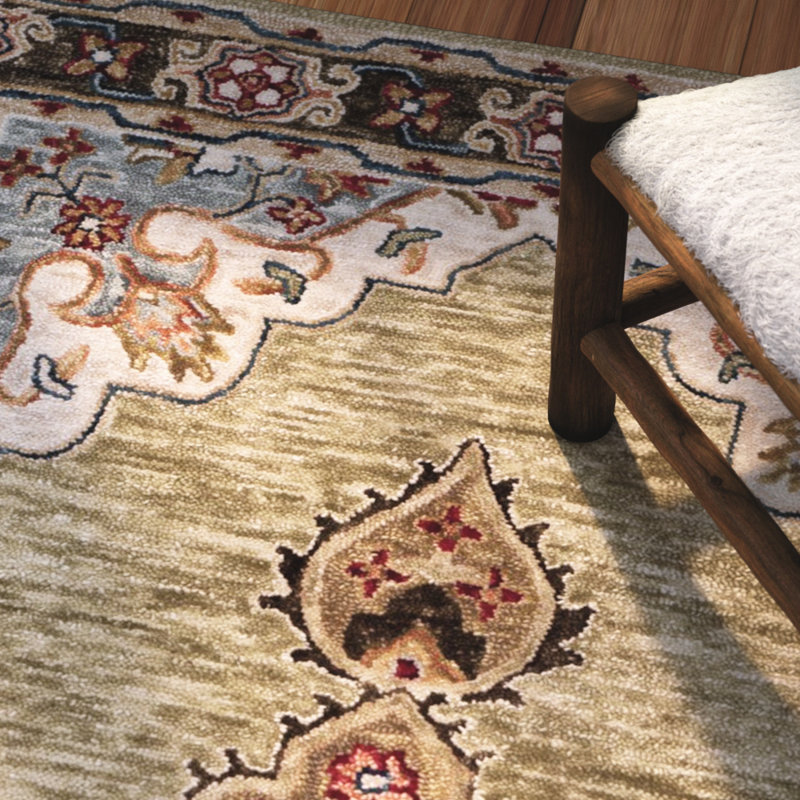 Tapis oriental en laine touffeté à la main Wimpole, Rectangle 8 pi x 10 pi