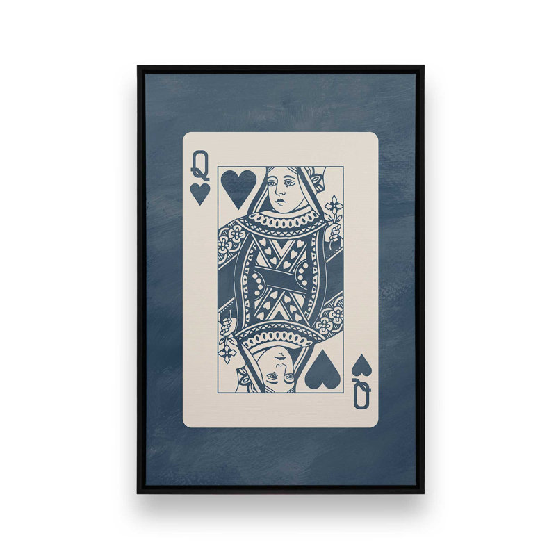 Impression sur toile Denim Queen Card, H 18,75 po x l 12,75 po, Noir satiné