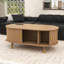 Table basse moderne avec portes coulissantes, ports USB et panneau de fibres à densité moyenne robuste-137622796