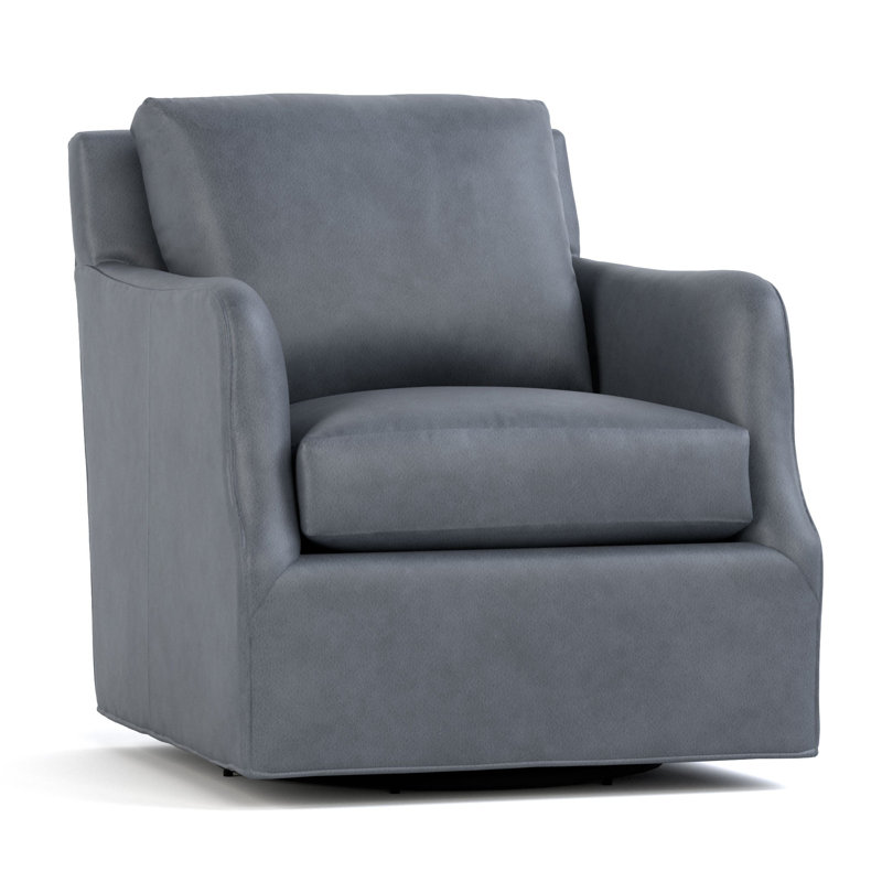 Fauteuil pivotant Harper, Cuir véritable Alameda Tradewind