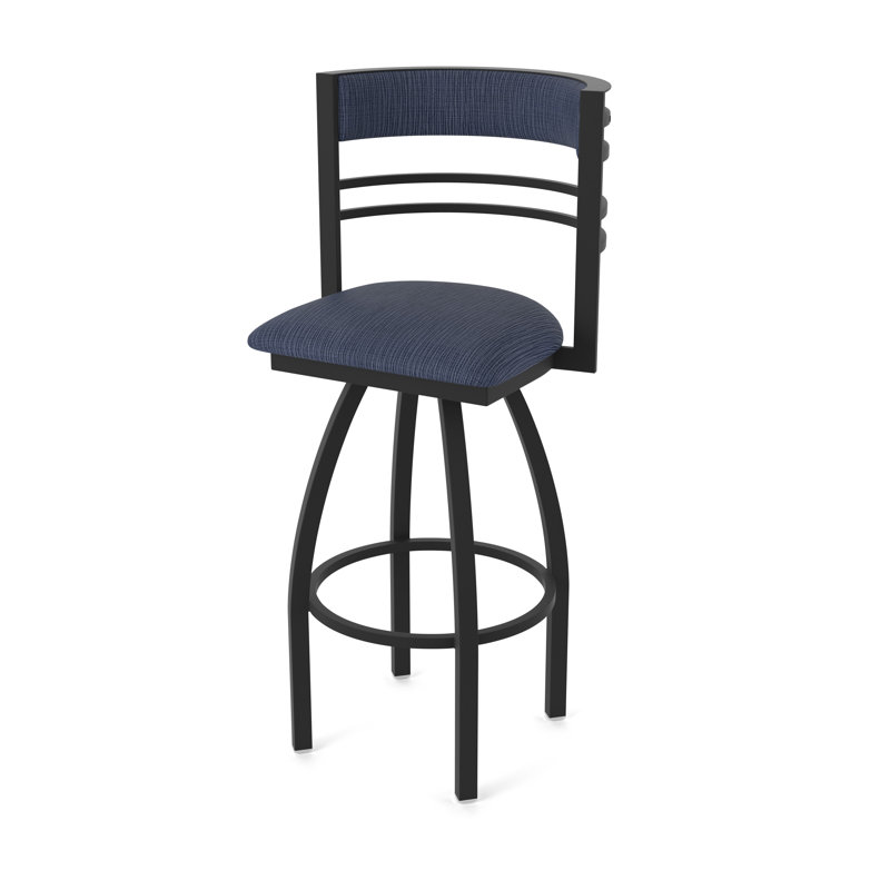 Hunter Swivel Stool, Black Wrinkle, Tabouret de bar (siège d'une hauteur de 30 po), Tissu-graphique ancre