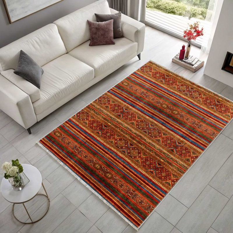 Tapis en coton marocain pastel Lacasa, Rectangle 6 pi 7 po x 11 pi 6 po