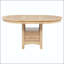 Table de salle à manger ovale à rallonge avec base de rangement à piédestal