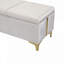 Repose-pieds élégant avec rangement rembourré, banc de rangement avec pieds en métal pour la chambre à coucher, le salon, entièrement assemblé sauf les pieds, beige-24849650