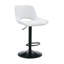 Ensemble de 2 tabourets de bar rotatifs modernes réglables, siège en polyuréthane blanc avec base en métal noir, repose-pieds, capacité de 250 lb pour îlot de cuisine et bar pour la maison-1494751223