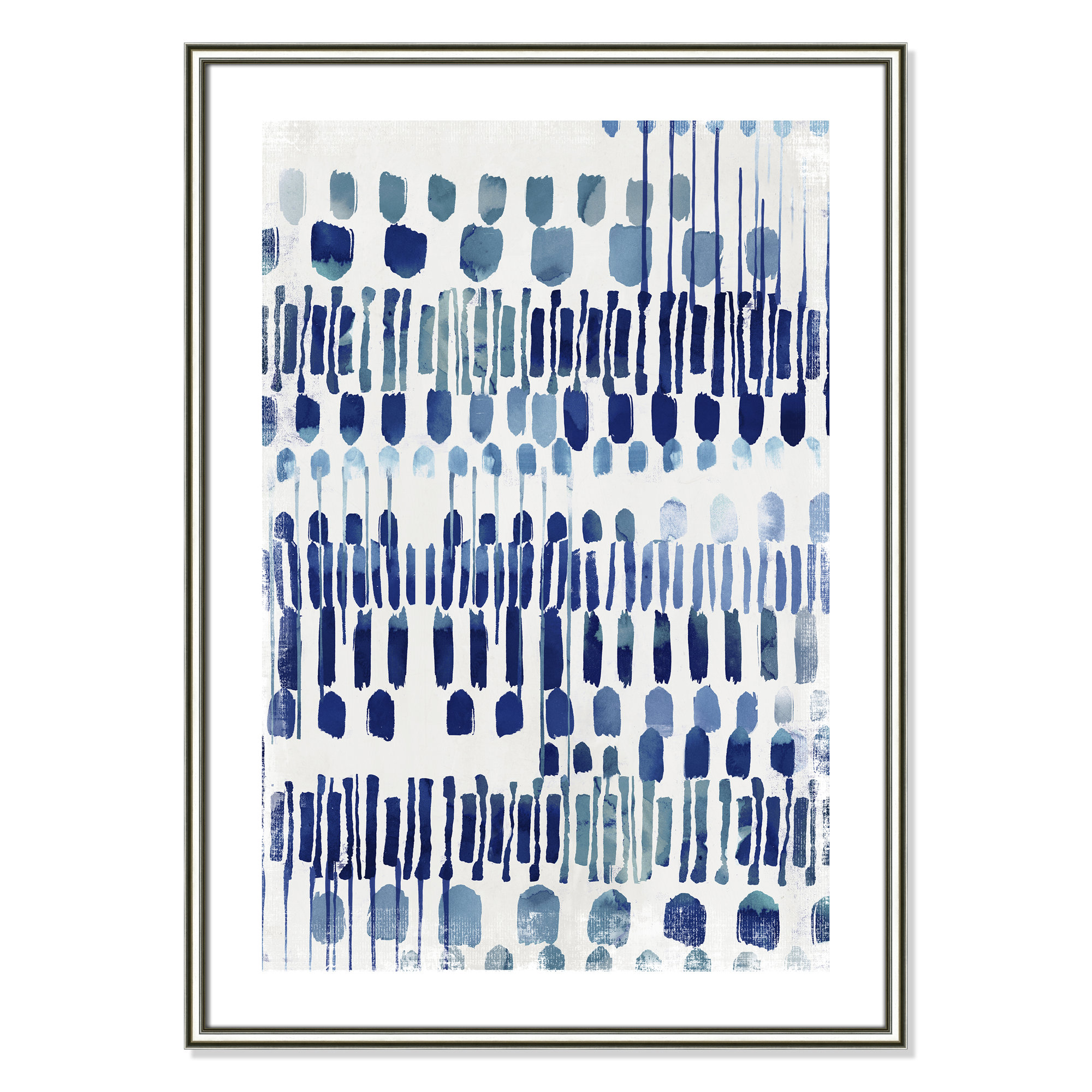 Continuously I - Painting Print, 35.5" H x 25.5" W x 0.875" D, Silver Framed Paper, White