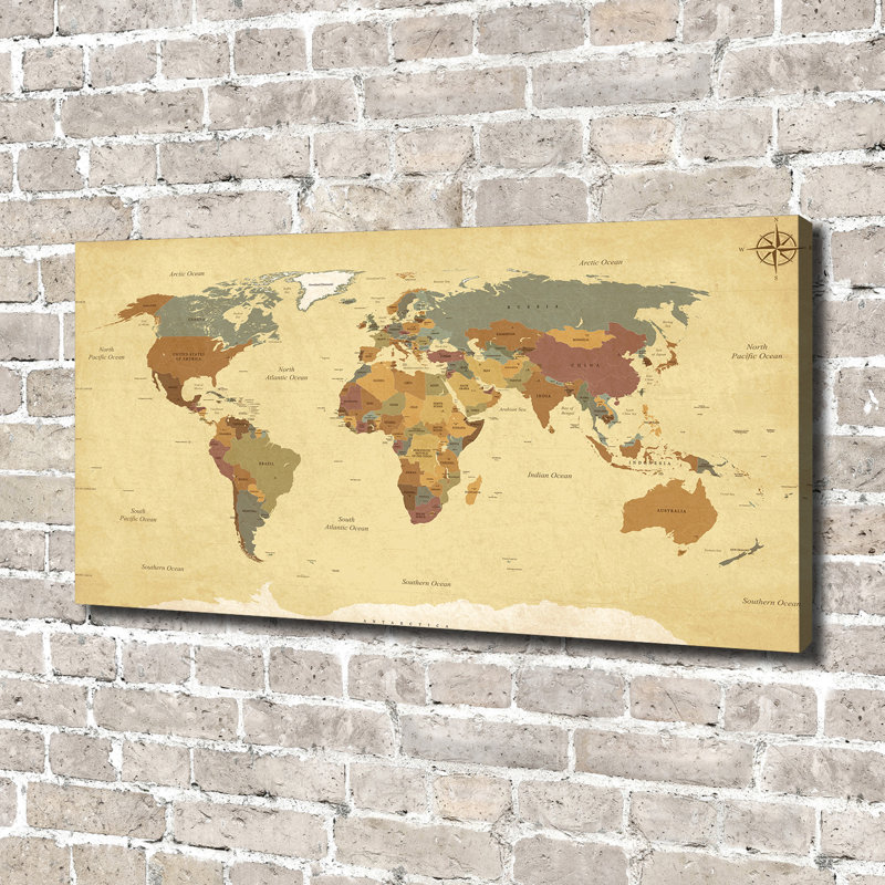 Political Map - Wrapped Canvas Print