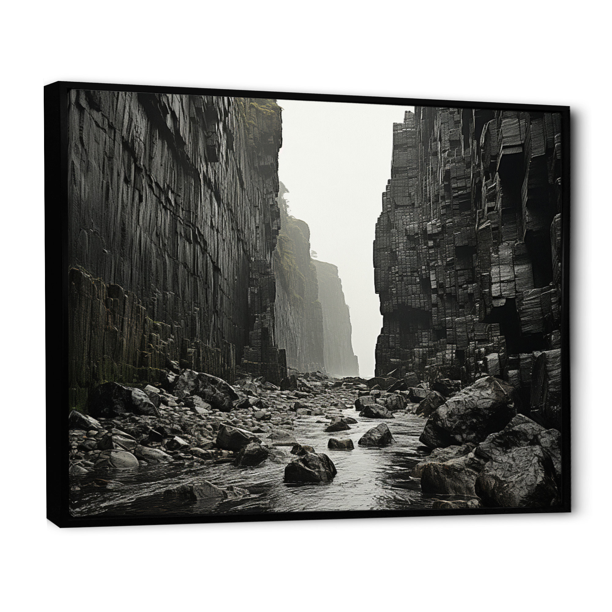 Image showcasing Loon Peak® Grey Modern Scandinavian Coastal Rock II - Modern ...