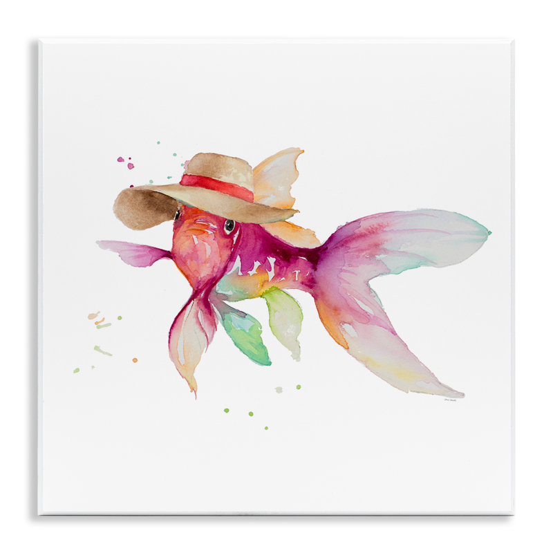 «Beach Fish», aquarelle sur bois par Lanie Loreth