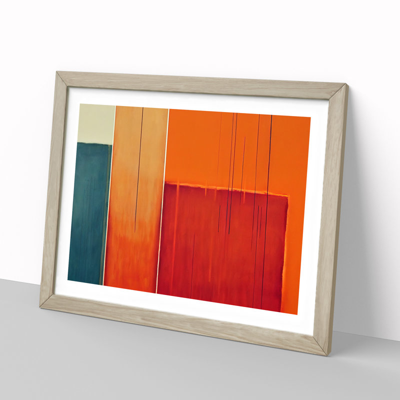 Single Picture Frame Painting, 46cm H x 64cm W, Oak Framed