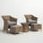 Acuna All-Weather 5 Pc Outdoor Set with 17"H Accent Table With Glass Top 2 Chairs 2 Ottomans