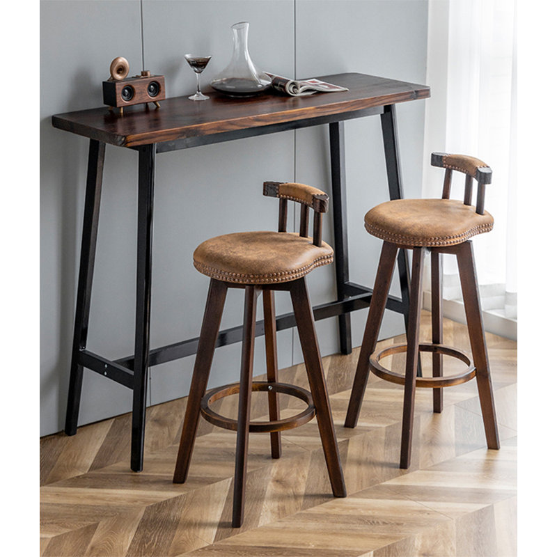 Retro And Simple Solid Wood Rectangular Bar Table