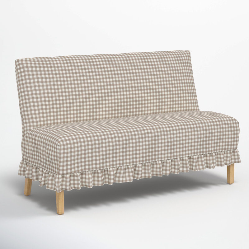 Maggie Slipcover Dining Banquette, Classic Gingham Tan