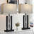 25" Geometric USB Table Lamp Set with Rectangular Shades & Bulbs Included-622052211