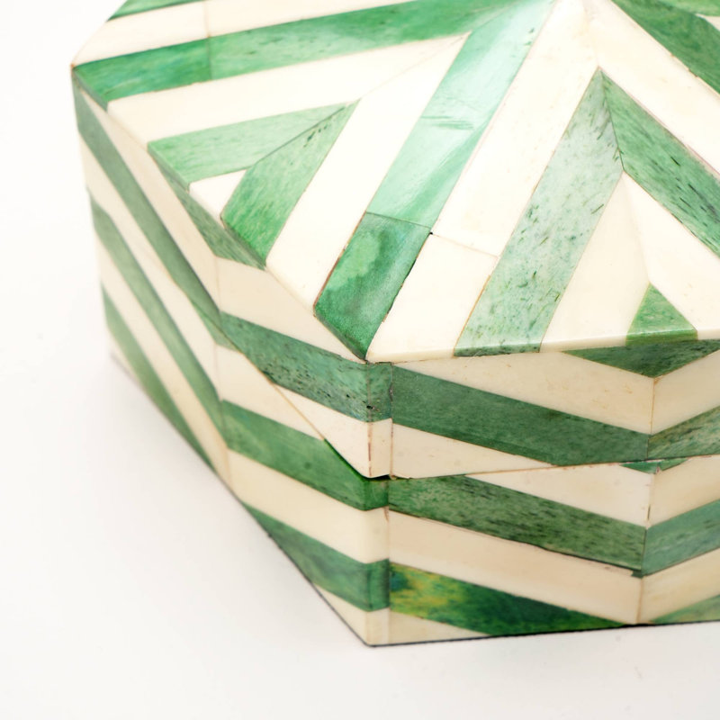 Boîte décorative | Boîte de rangement hexagonale en bois | 6,5 x 6,5 x 3 po