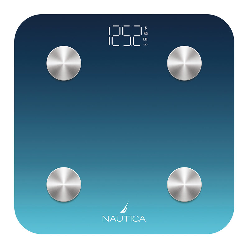 Nautica® 396-Lb. Capacity Smart Bluetooth Digital Bathroom Scale, Navy Blue, Navy Blue