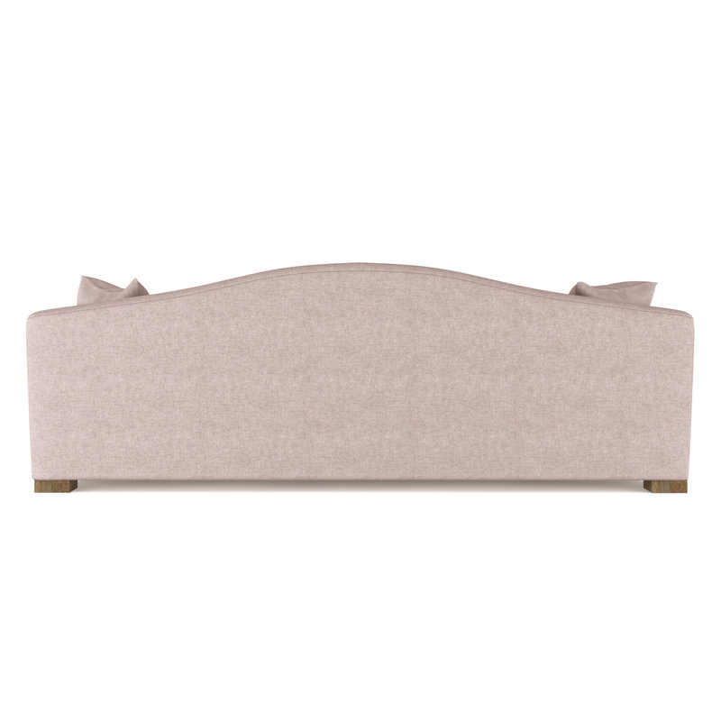 Horatio Camelback Taper Curved-Arm Sofa, 33" H x 108" W x 36" D, Weathered, Plush Velvet Blush