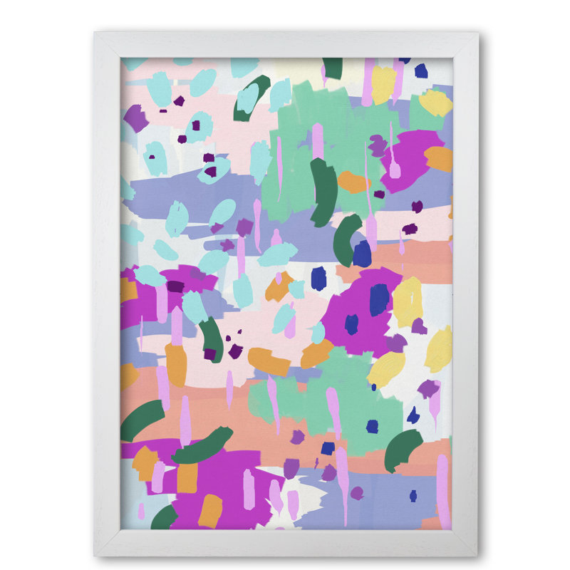 Oil Abstract I - Print, 85 cm H x 60 cm W x 5 cm D, White Grain Frame