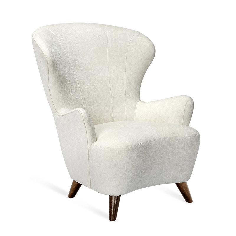 Ollie Wingback Chair, Icy Gray, Pearl 100% Polyester