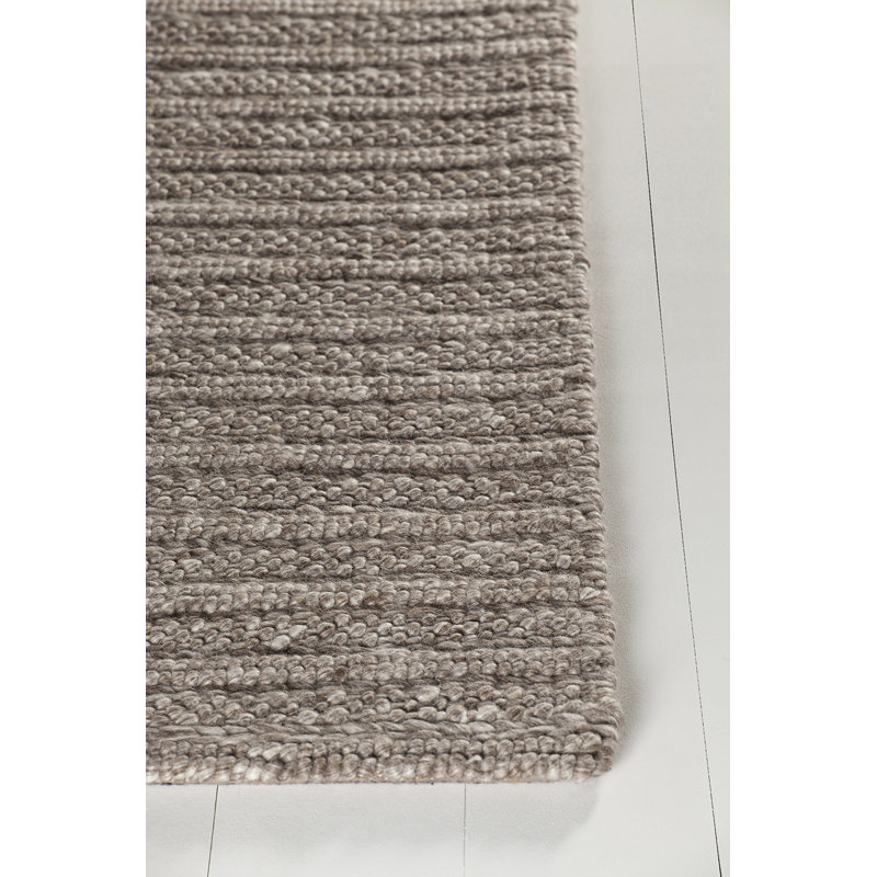 Tapis d'intérieur en laine / viscose brun tissé à la main Prickett, Rectangle 9 pi x 13 pi