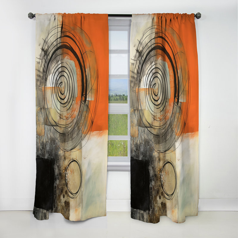 Mid Century Chromatics IV - Rideau Mid-Century - Rideau occultant abstrait - 1 panneau, L 52 po x L 120 po