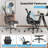 Big And Tall Ergonomic Office Chair - Mid Back Mesh Gaming Chair With Lumbar Support, Flip-Up Arms & Wheels (Home/Office/Study)