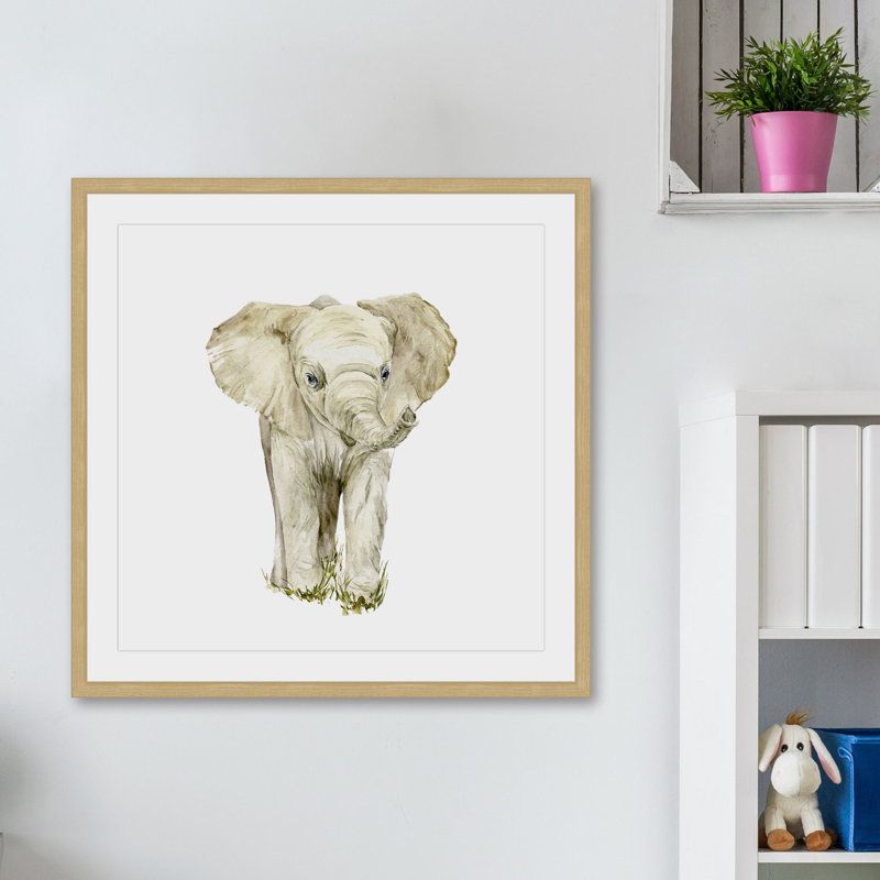 «Baby Elephant II», reproduction encadrée, H 24 po x l 24 po x P 1,5 po