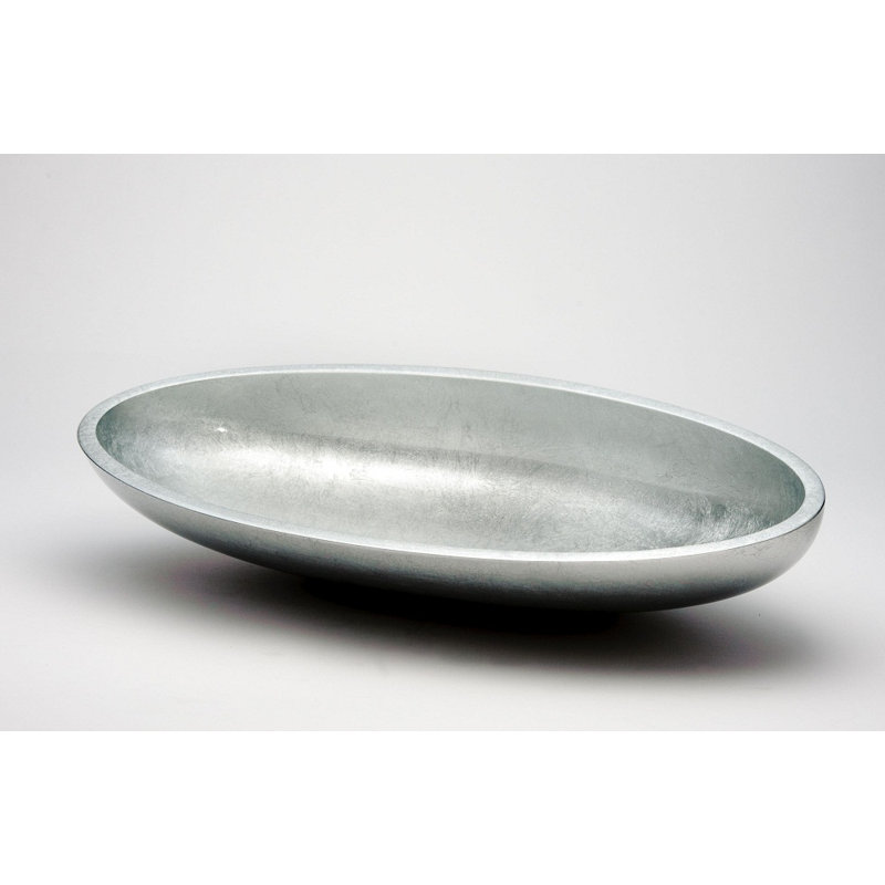 Vetro Freddo 25.6'' L Bathroom Sink, Silver Leaf