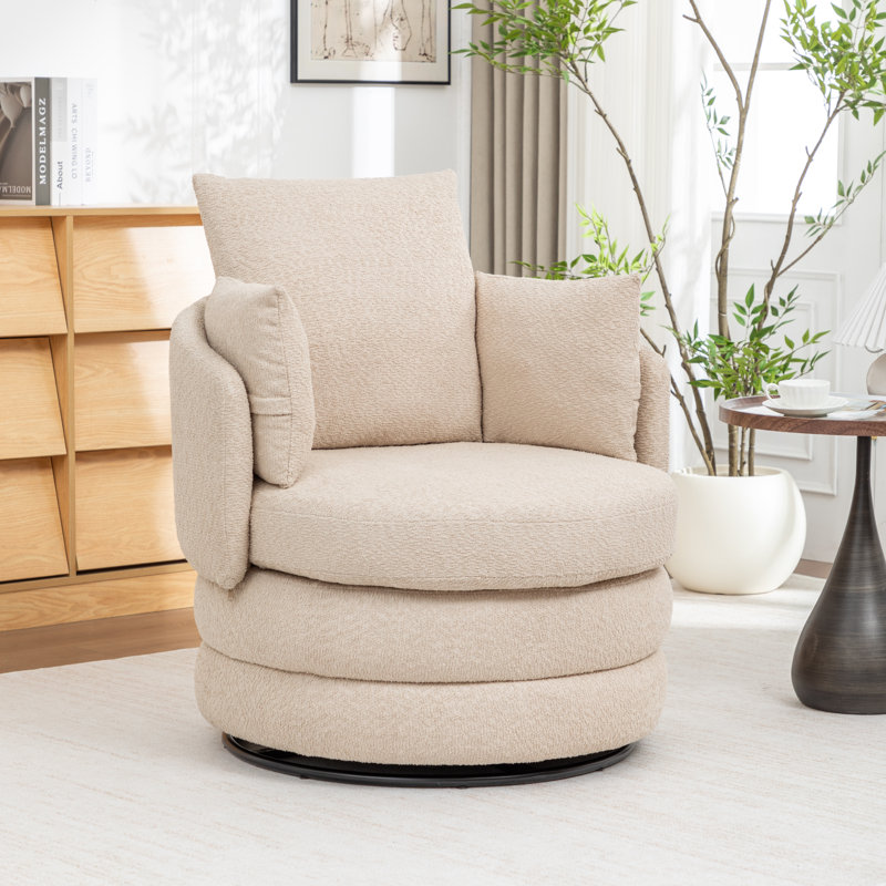 Chaise pivotante Ashyiah, Beige chaud