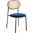Modern Velvet Dining Side Chair with Rattan Back and Black Metal Legs for Kitchen or Dining Room-1352617813