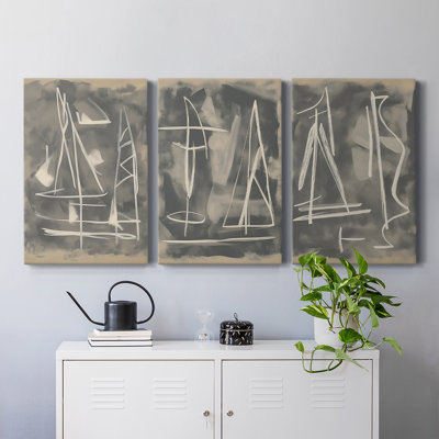 Abstract  Series  CCXXV  -Premium Gallery Wrapped Canvas Set -Ready to Hang