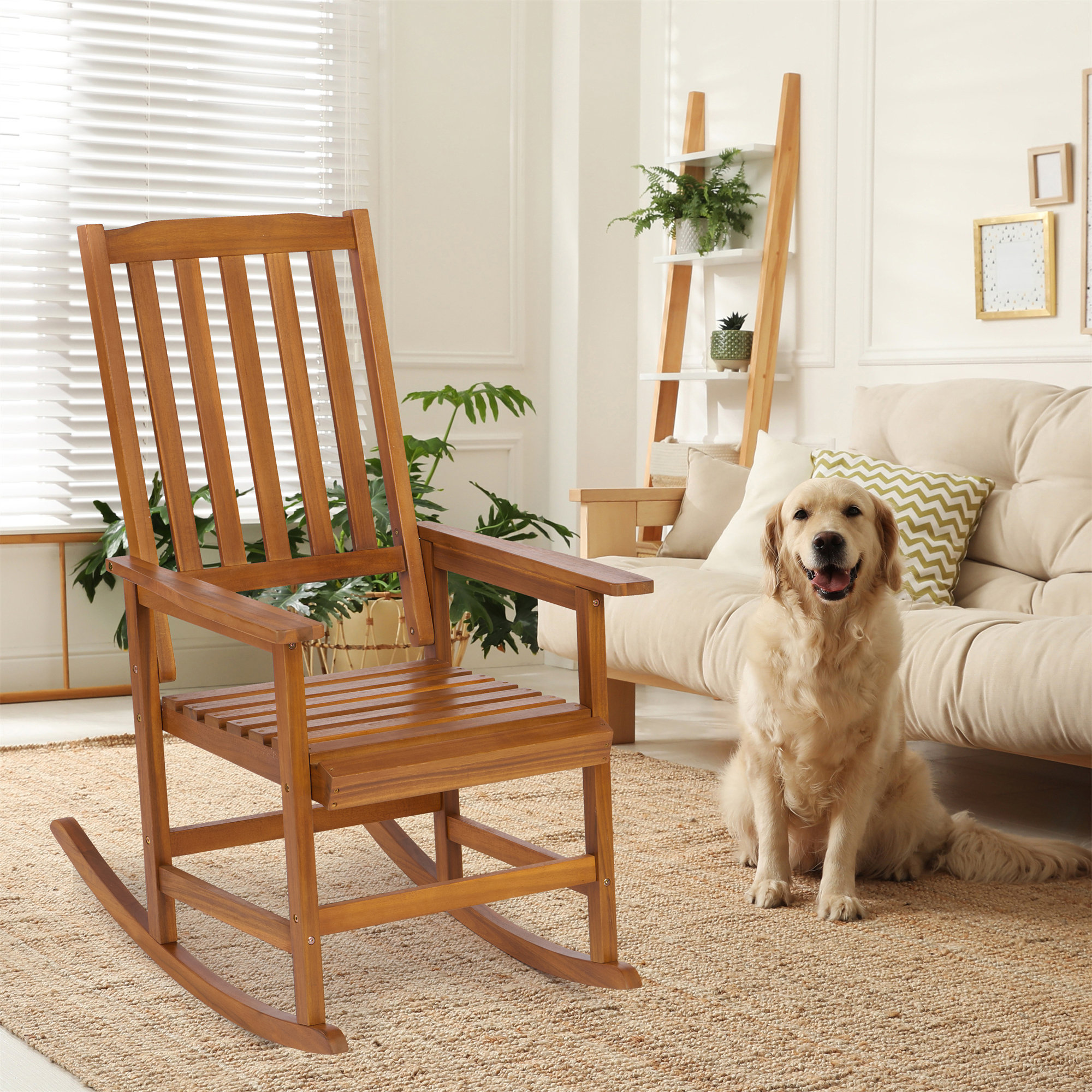 Ebern Designs Acacia Indoor Rocking Chair | Wayfair