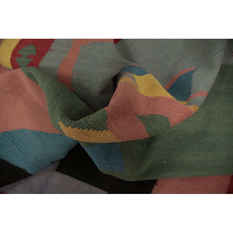 Tapis de style sud-ouest kilim 5 x 13 avec motifs symétriques