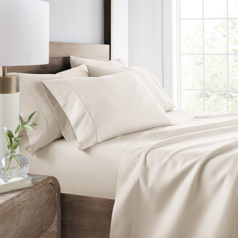 Ultra Soft Double Brushed 4 Piece Sheet Set – Deep Pocket Fade Resistant Bedding, Ivory
