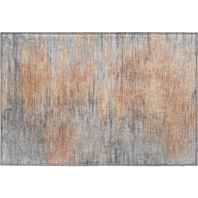 Premium Machine Washable Prisco Salmon Rug, Rectangle 1'8" x 2'6"