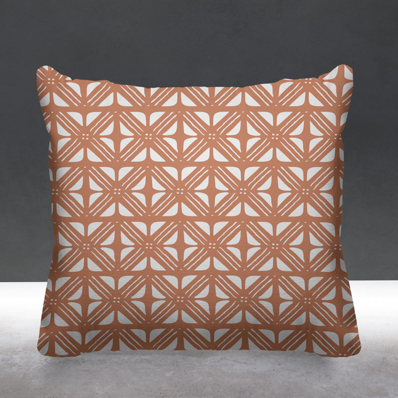 Housse de coussin d'extérieur carré et insert, 17 po x 17 po, Pêche, Carré