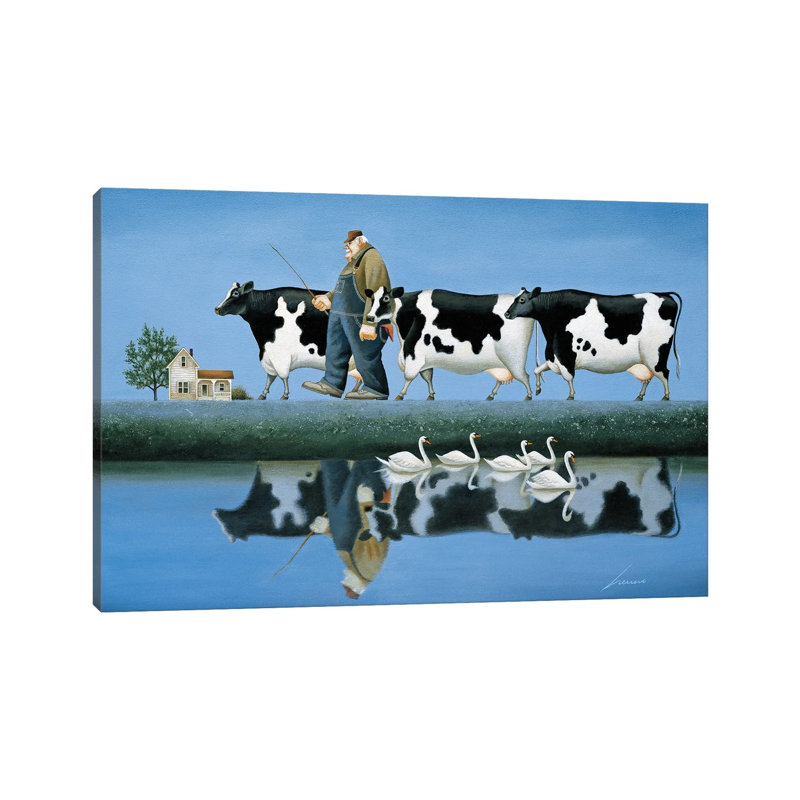 Delta Cows 1 Piece Wrapped Canvas Painting, 20.32 cm H x 30.48 cm W