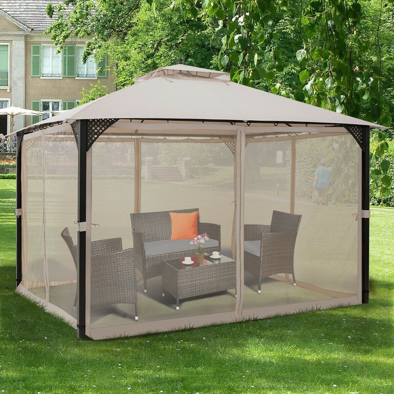 Pavillon de jardin extérieur 12 pi x 10 pi beige