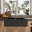 MEJE 457.2mm W Double Bowl Ceramic Farmhouse / Apron Kitchen Sink