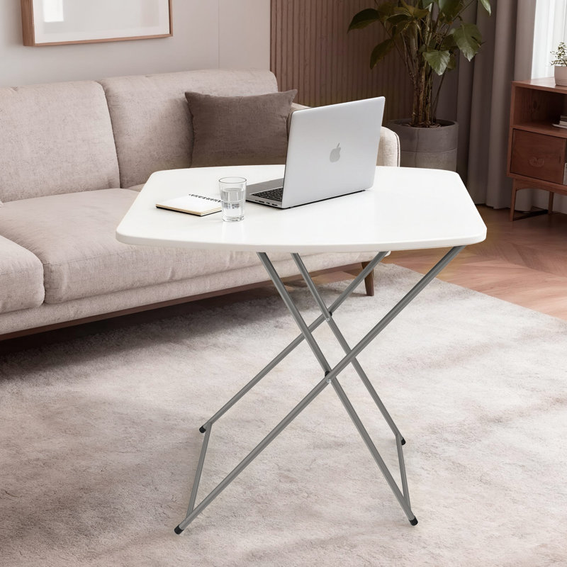 Adjustable Height Folding Table Portable , White
