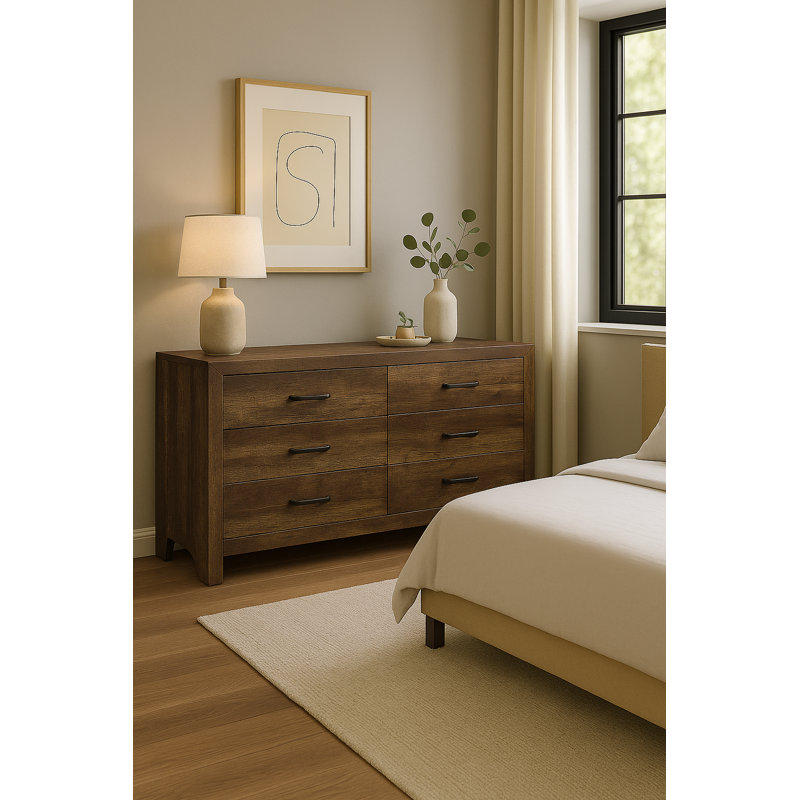 Claudette 6 - Drawer Dresser, Brown
