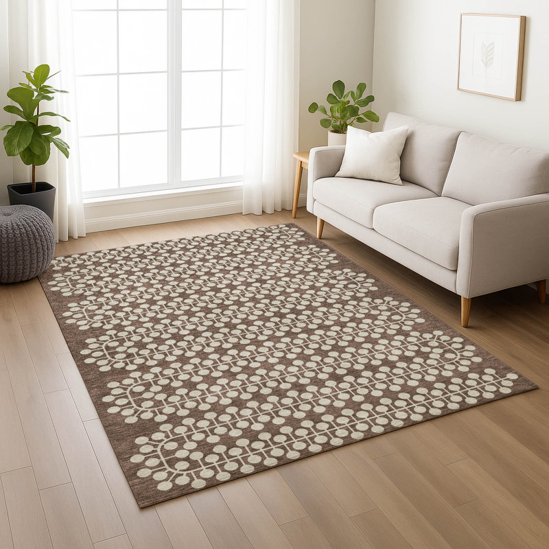Machine Washable Indoor/Outdoor Boruta ACN2247 Geometric Rug, Rectangle 3' x 5'
