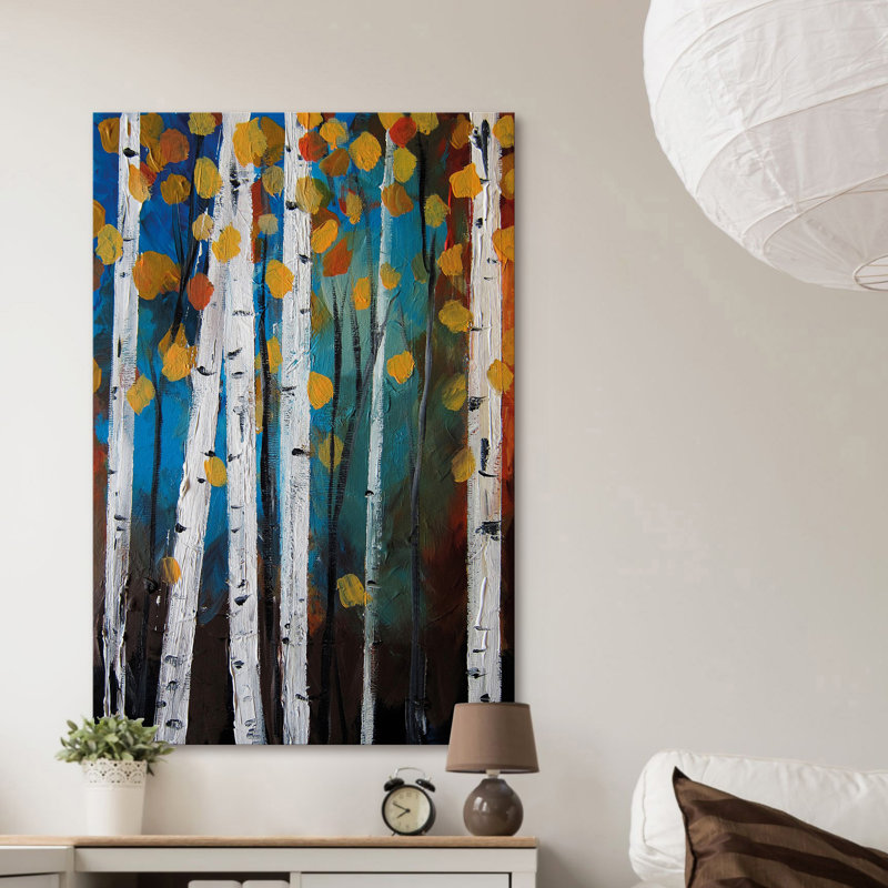 « automne trees » par christine lindstrom, reproduction d’art sur toile tendue, H 30 po x l 20 po x P 1,5 po