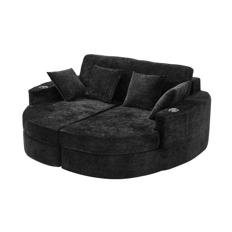 Chaise longue rembourrée, Noir
