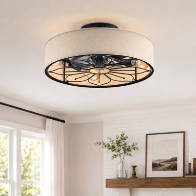 Ventilateurs de plafond réversibles 20 po avec lumières et télécommande Farmhouse