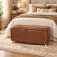 Banc ottoman de rangement en similicuir de 40 pouces pour salon