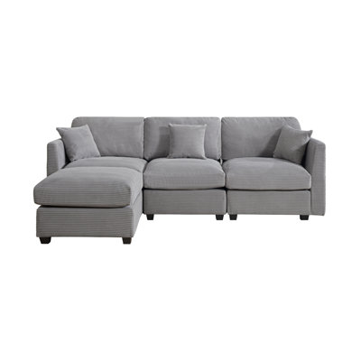 Bustamante 4-seats L-shape Sofa Couch With Ottoman
