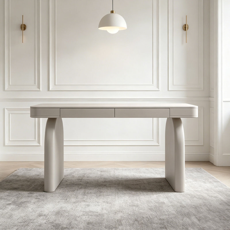 Bureau d'écriture avec tiroirs blanc